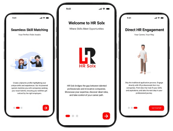 HR Solx worker app screens