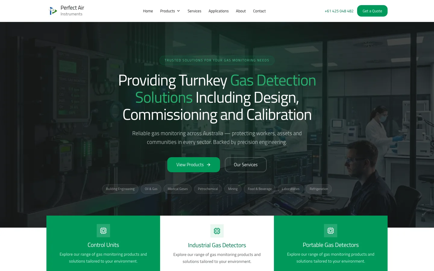 PerfectAir homepage hero